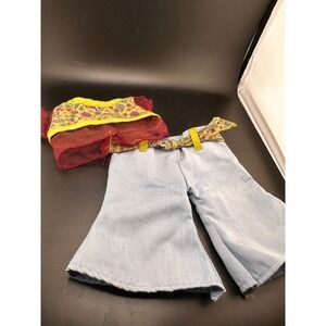 Cabbage Patch‎ Kids Play Along Maroon Green Blue Hippie Boho Doll Clothes 17"